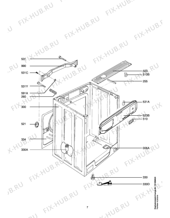 Взрыв-схема стиральной машины Aeg LAV74750 - Схема узла Housing 001